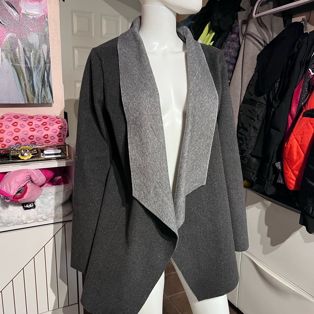 Sophisticated Gray Open Front Blazer